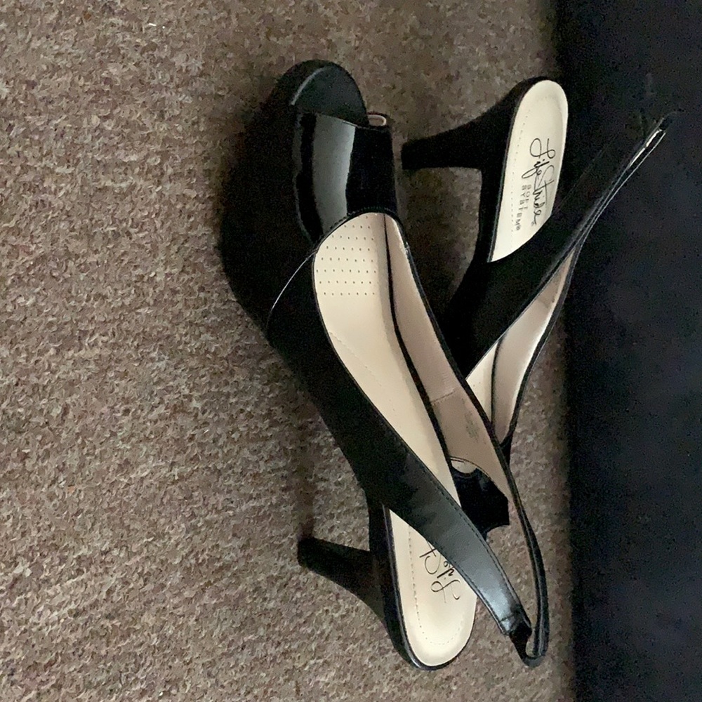 Paten black low heel